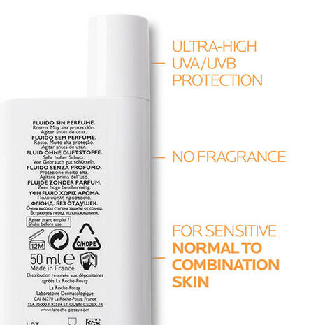 LA ROCHE-POSAY ANTHELIOS INVISIBLE FLUID SPF 50 SUN CREAM 50ML